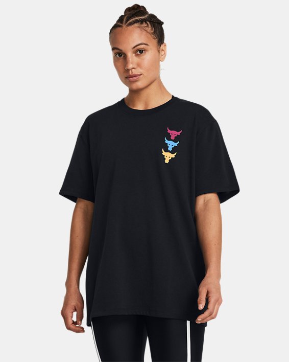 Women's Project Rock Heavyweight Campus T-Shirt in Black image number 0